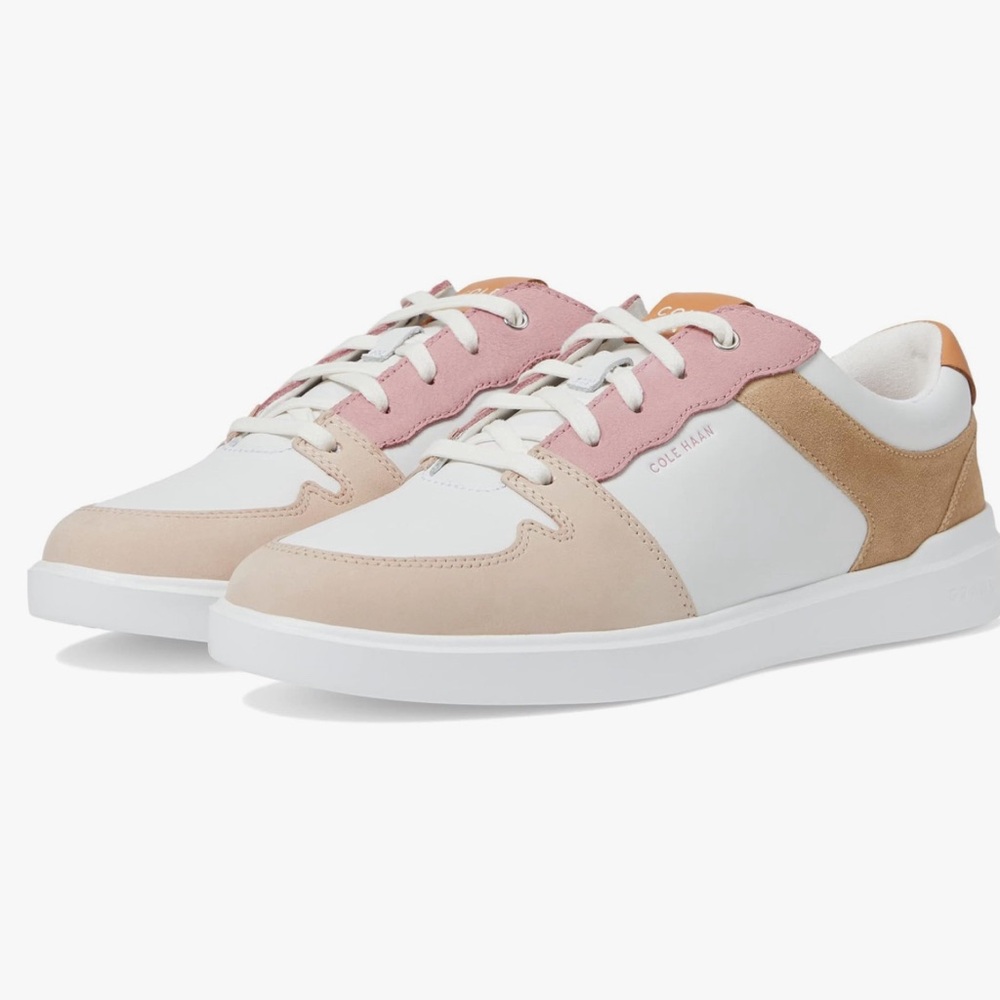 Cole Haan Grand Crosscourt Modern Tennis Sneaker White/Sesame/Rose Smoke